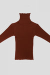BASERANGE Tiger Cardigan Turtleneck Sweater TOTST-CG-AU23 Burn Pompom